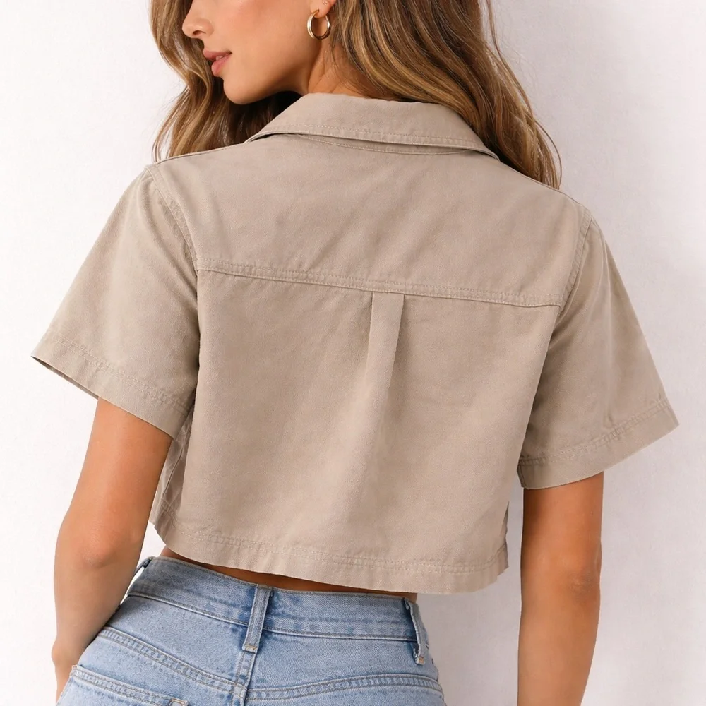 Zara Beige Crop Top size:XL - Picture 2 of 16